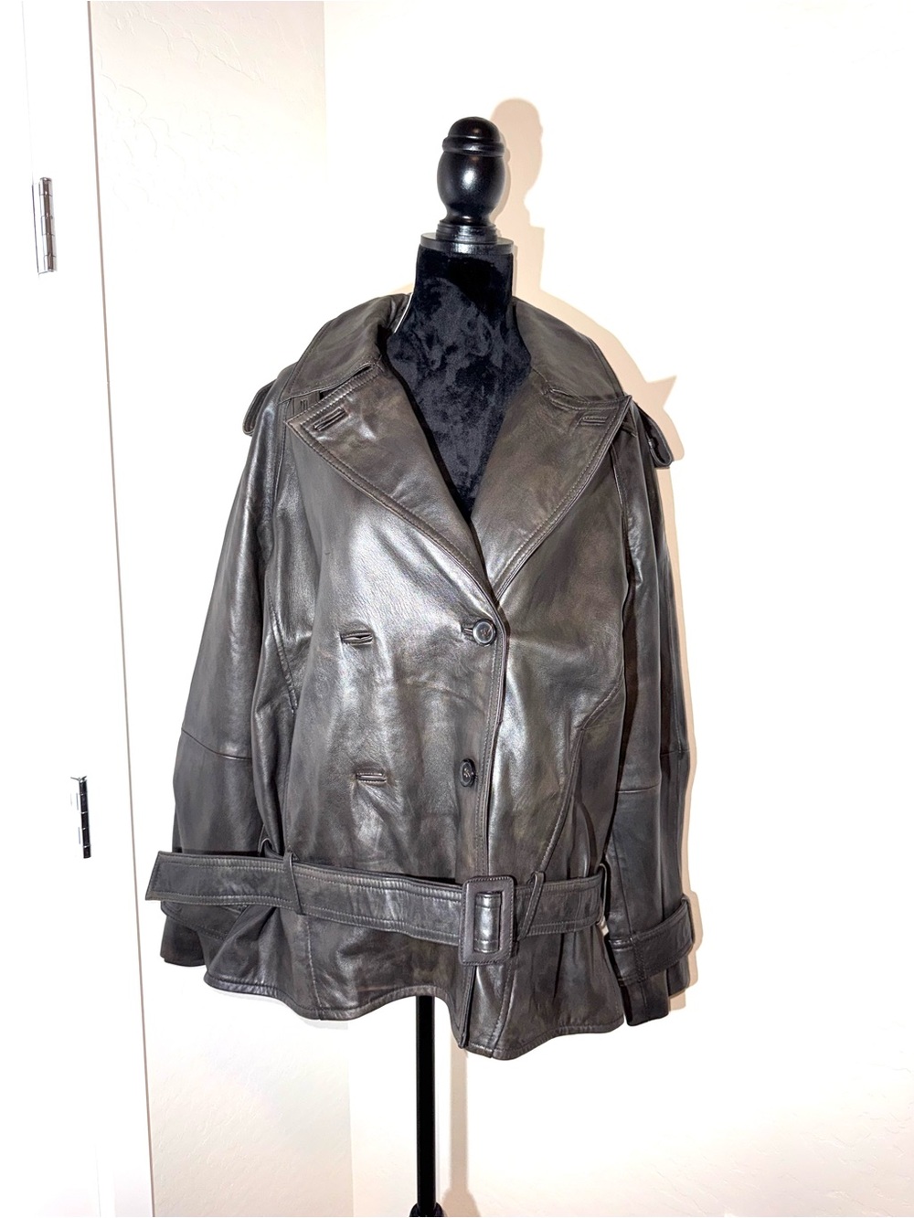 We The Free Dark And Stormy Leather Short Trench Coat